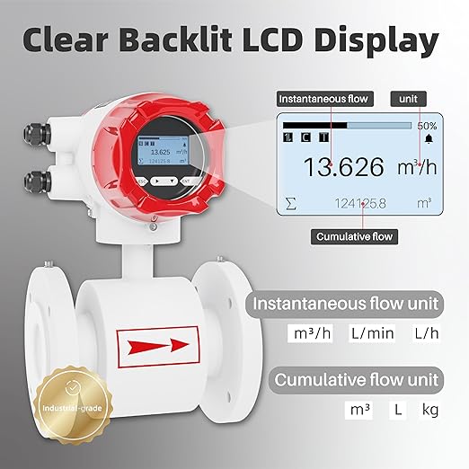 Electromagnetic Flow Meter, High-Precision Industrial Flowmeter Digital Display - Image 3