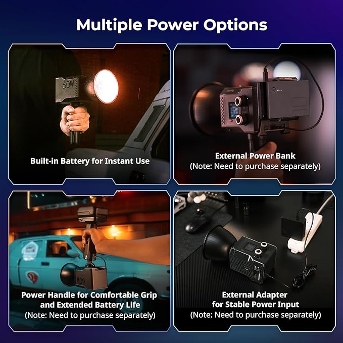 SmallRig RC 60C RGB LED Video Light, 3400mAh Battery 45min Runtime, APP Control - Image 3