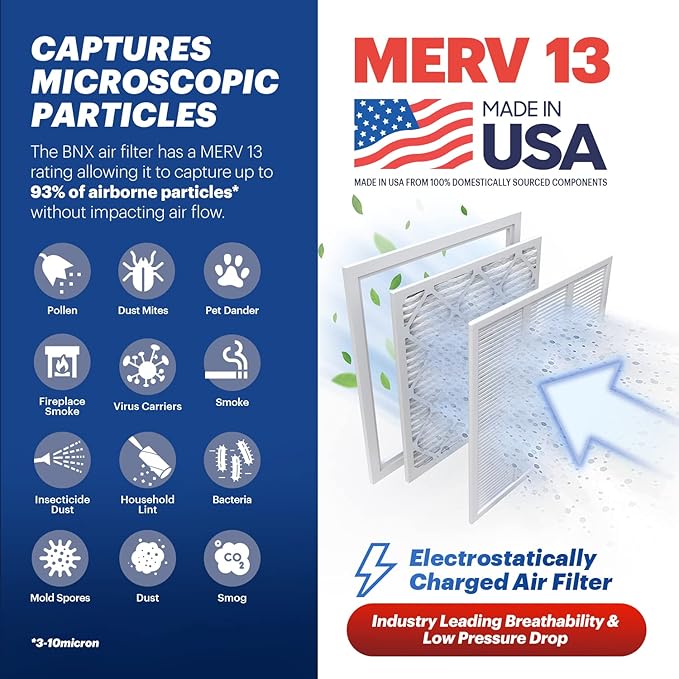 BNX TruFilter 18x24x1 Air Filter MERV 13 - Image 3
