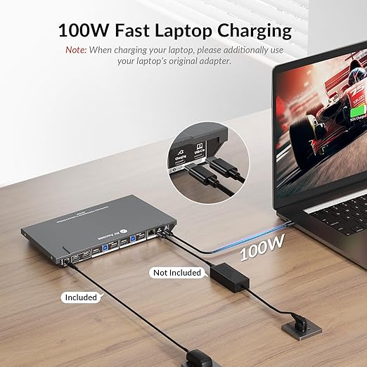 AV Access Docking Station KVM Switch 1 Laptop & 2 Desktop PCs, Dual 4K@60Hz - Image 4