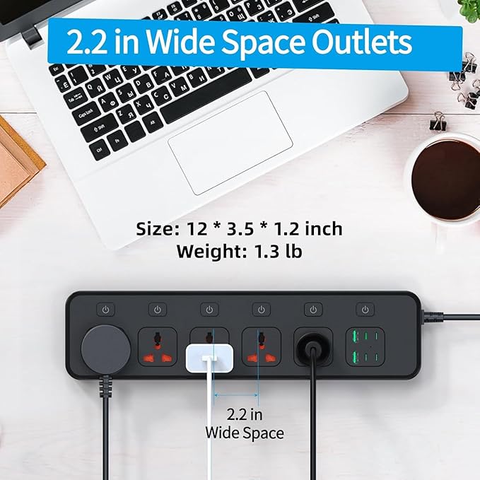 Australia Travel Adapter, Jumpso Australian Power Strip - Image 4