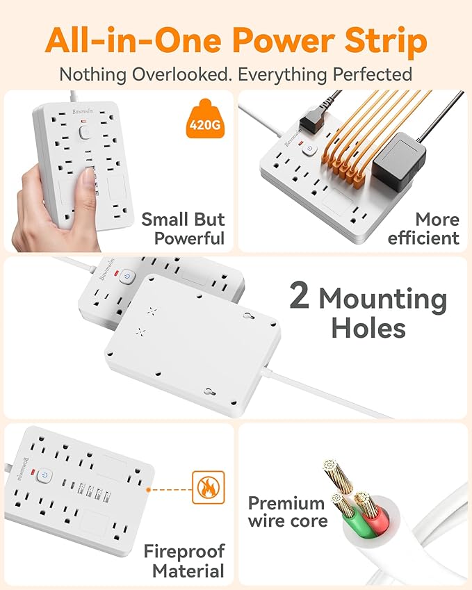 Bawmwim Surge Protector Power Strip - Image 6