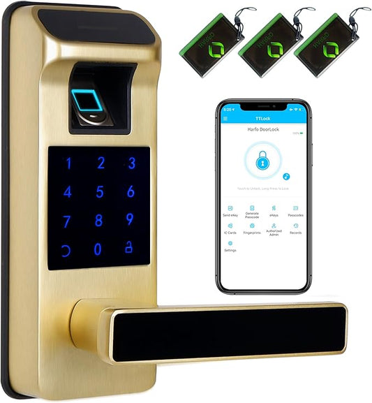 Harfo Smart Door Lock, Heavy Duty 5 in 1 Keyless Entry Door Lock, Full App by HARFO