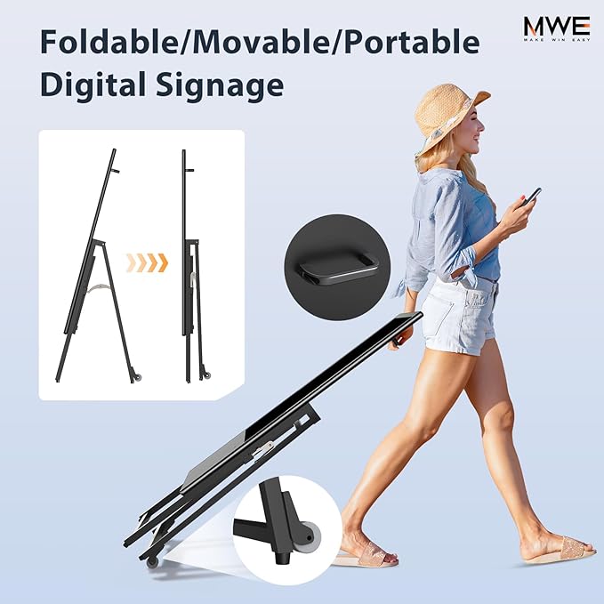 QIXZOCV MWE 32 Inch Digital Signage Display, Portable LCD Digital Kiosk - Image 3