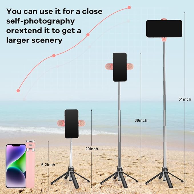 Mini Phone Tripod Stand, MQOUNY 38" Phone Tripod &Selfie Stick - Image 6