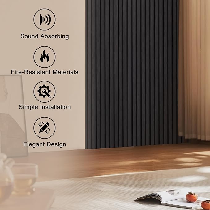 QDYMXUN Wood Slat Acoustic Wall Panels, Living Room - Image 4