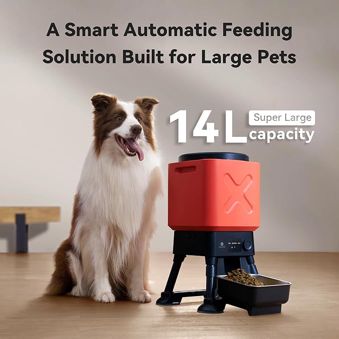 Automatic Dog Feeder for Large Dogs, 14L Capacity, Remote Feeding, - Image 2