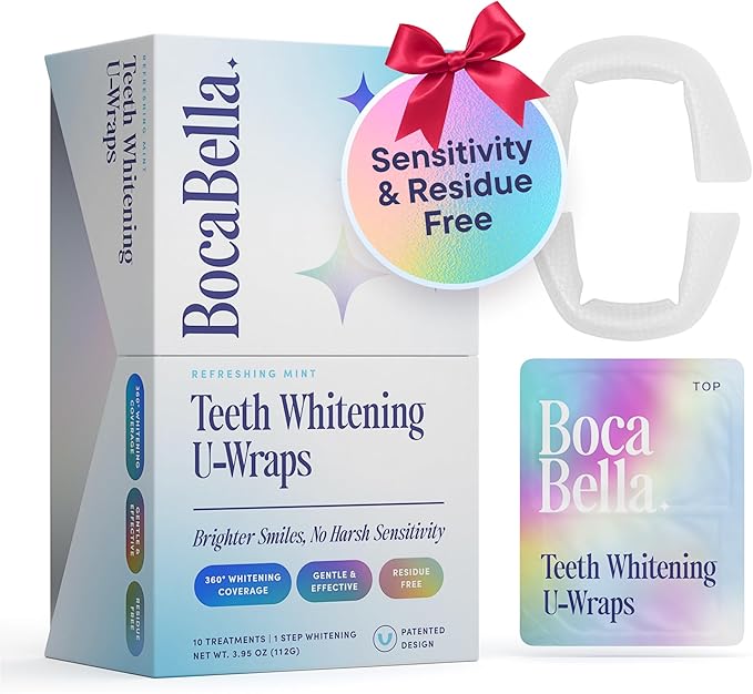 Boca Bella Teeth Whitening U-Wraps – 10 Treatments – 15% Hydrogen Peroxide by BocaBella