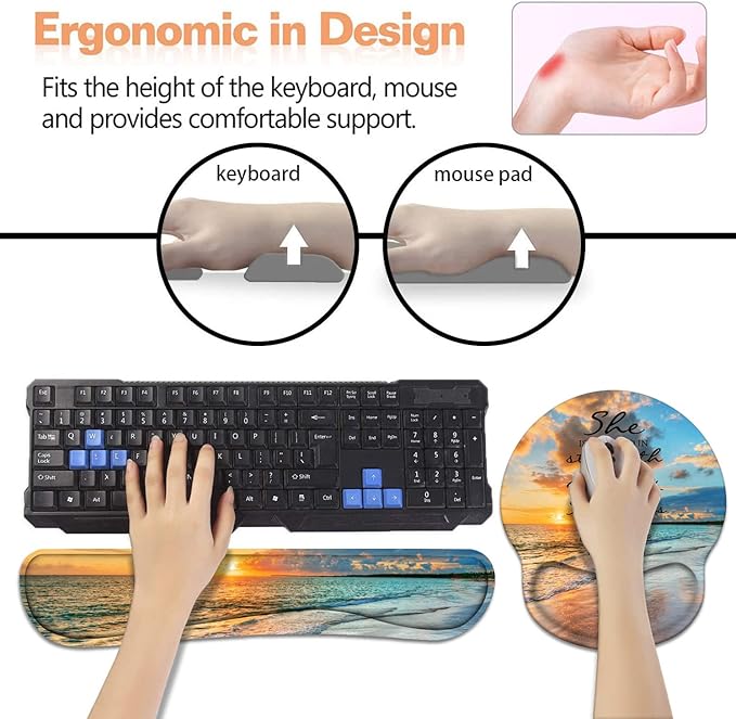 Keyboard Wrist Rest + Mouse Pad Wrist Support Set - Image 3