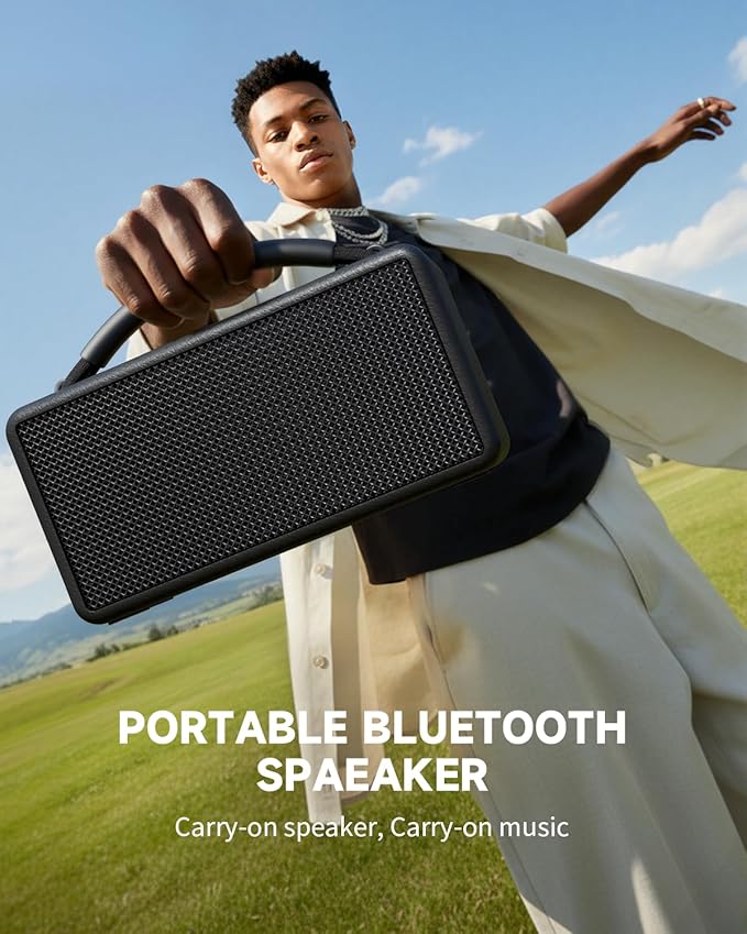 DINDIN Portable Bluetooth Speaker: 80W, 20H Playtime, Loud Wireless Wood - Image 3
