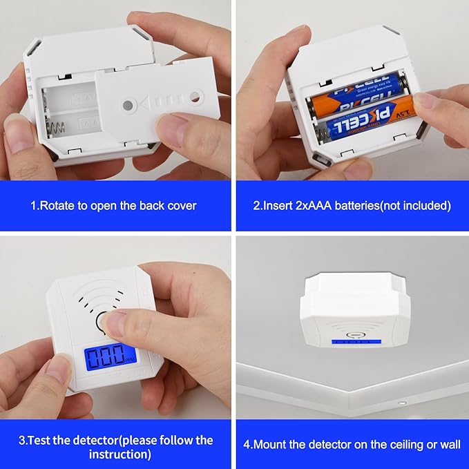 TALLPOWER Carbon Monoxide Detector, CO Gas Monitor Alarm, CO Sensor - Image 6