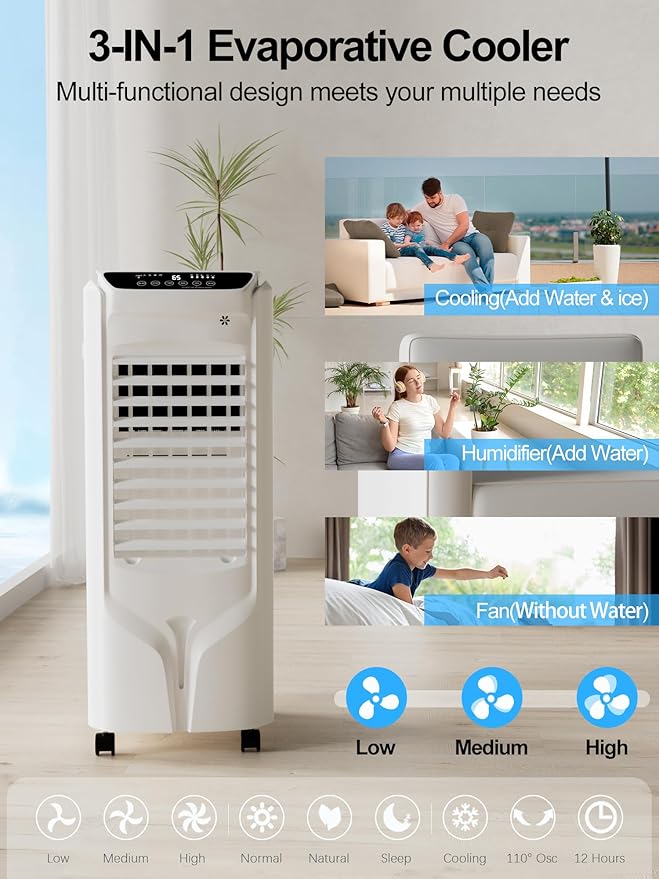 Landeagle 32" Swamp Cooler Air Conditioner, 1800CFM Evaporative Coolers - Image 2