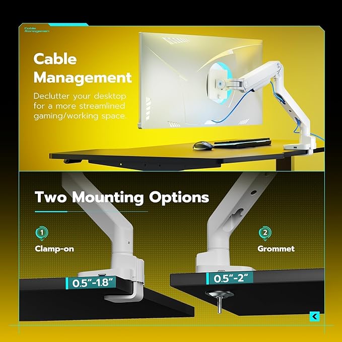ARES WING Ultrawide Monitor Arms White - Image 7