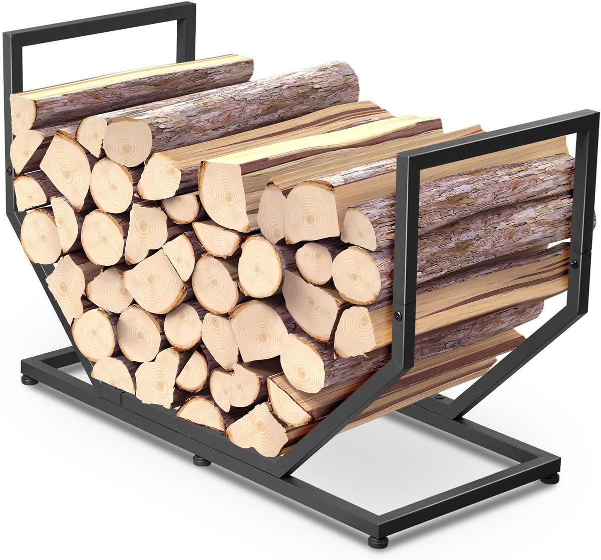 firewood rack outdoor indoor,31 inch metal firewood holder, main product view