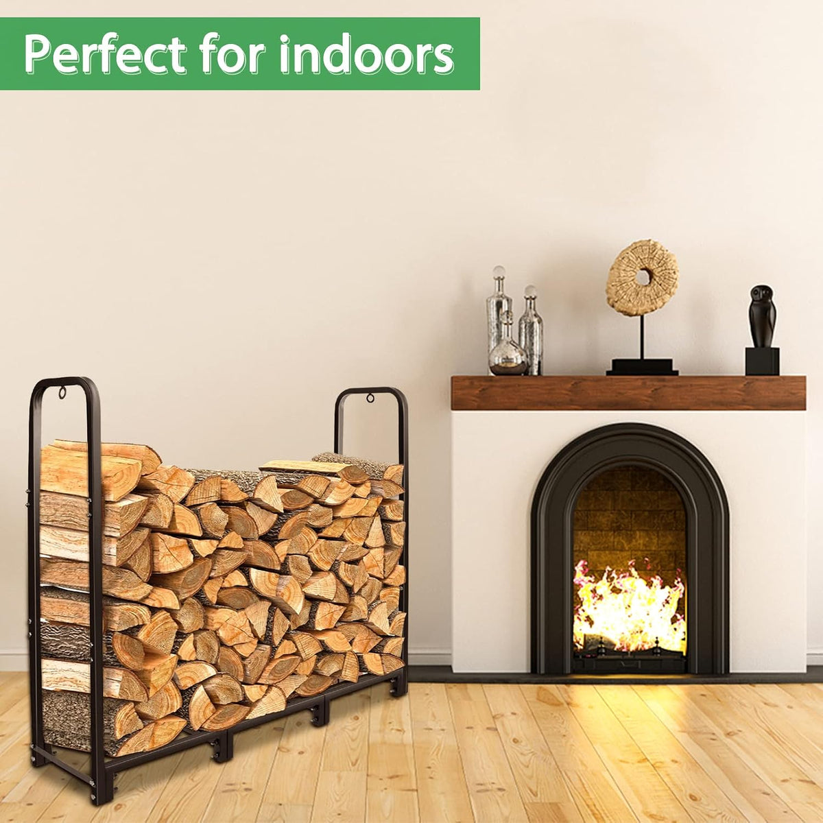 connoo 4ft firewood rack stand heavy duty firewood showing dimensions