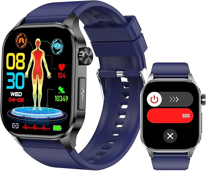 Smart Watch for Men Women, 2.04" AMOLED Color Screen, 24/7 Heart Rate, Blood by Yowow+BIT