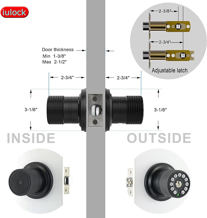 iulock Keypad & Key Smart Door Lock, 50 User Codes, Waterproof, Auto Lock - Image 5