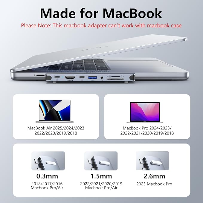 USB C Hub HDMI USB Adapter for MacBook Pro Air M3 M2 M1 2025-2018 13 14 16" - Image 8