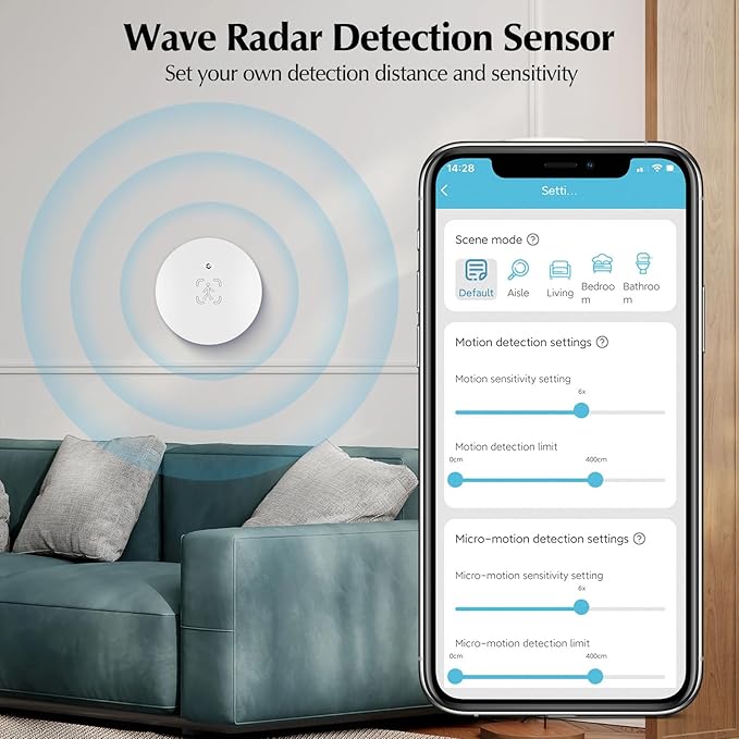 eMylo Human Presence Sensor, WiFi Wave Radar Real-time Human Motion Detection - Image 3