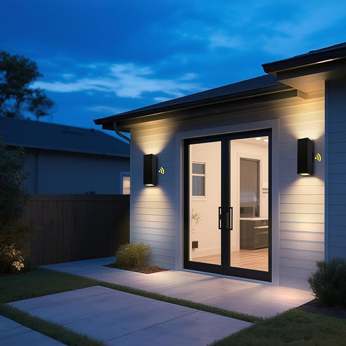 MZLITI Outdoor Light Fixture Dusk to Dawn 2 Pack, Matte Black Modern Porch - Image 6