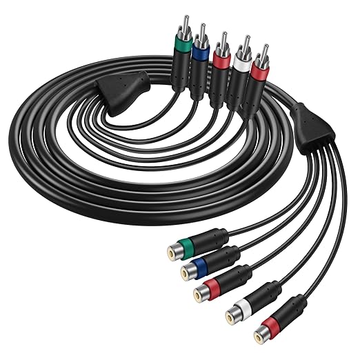 MEIRIYFA YPbPr Component Video Extension Cable 5RCA Female-to-Male Audio Video by MEIRIYFA