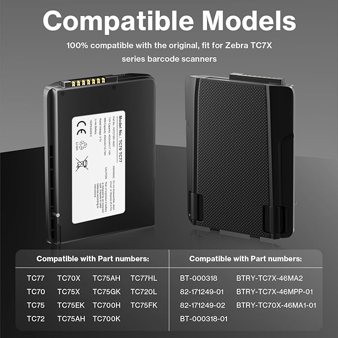 Replacement Battery for Zebra for Symbol TC77 TC70 TC75 TC72 TC70X TC75EK - Image 8