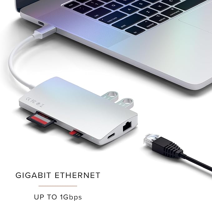 Satechi 8 in 1 USB C Hub Multiport Adapter V2, 4K HDMI, 115W USB C PD Charging - Image 3