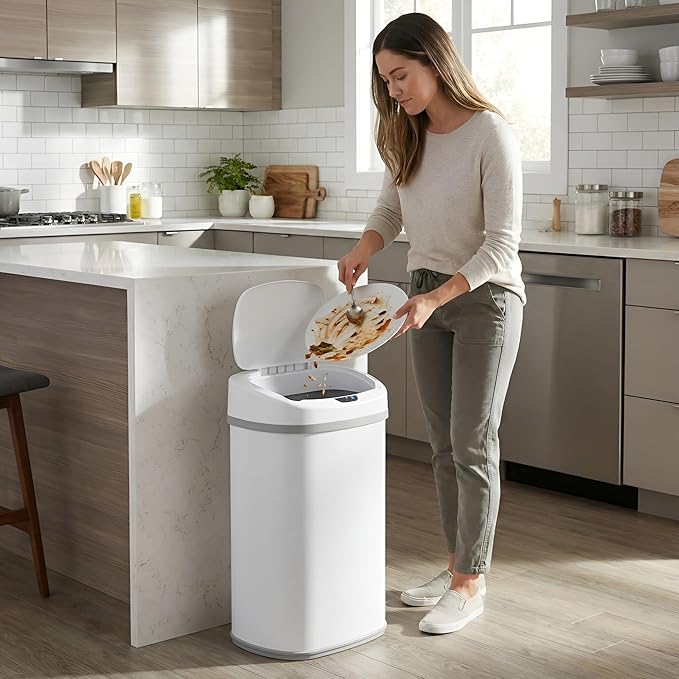 iTouchless 13 Gallon Oval Sensor Trash Can - Image 2