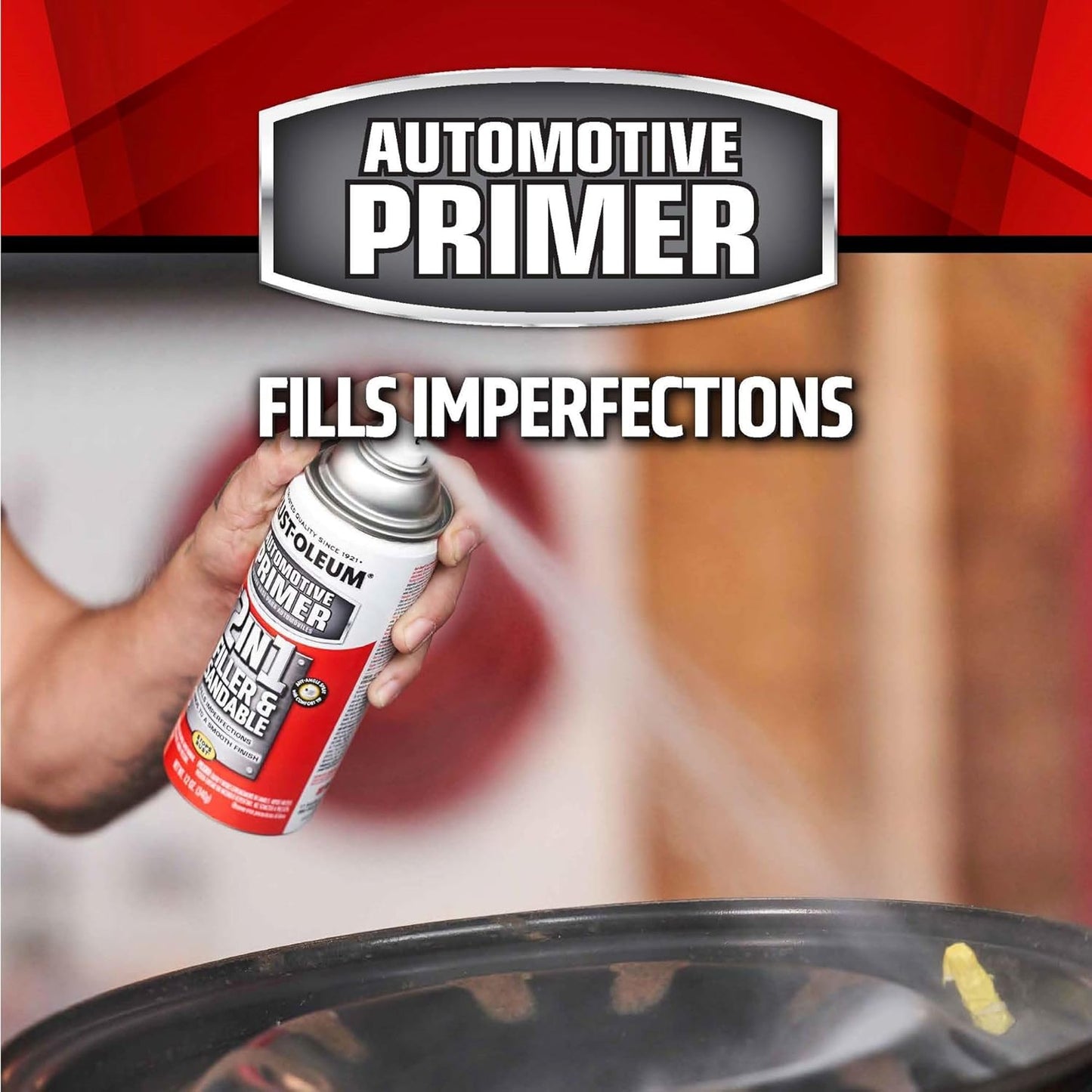 Rust-Oleum Automotive Stops Rust Filler & Sandable Spray Primer, Gray | Rust Preventive, Fast Dry, Multi Surface, High-Build Formula Sands Smooth, Comfort Tip Sprays from Any Angle, 6 Pack