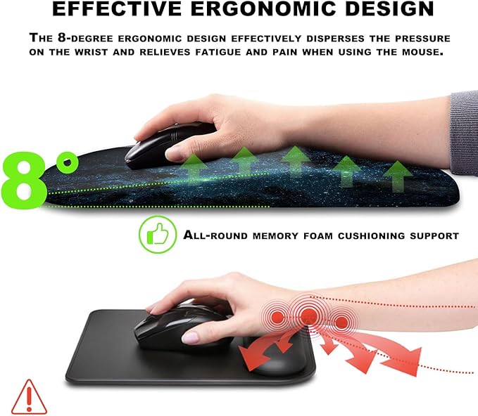 KUOSGM Mouse Pad Wrist Support, Ergonomic Mouse Pad - Image 5