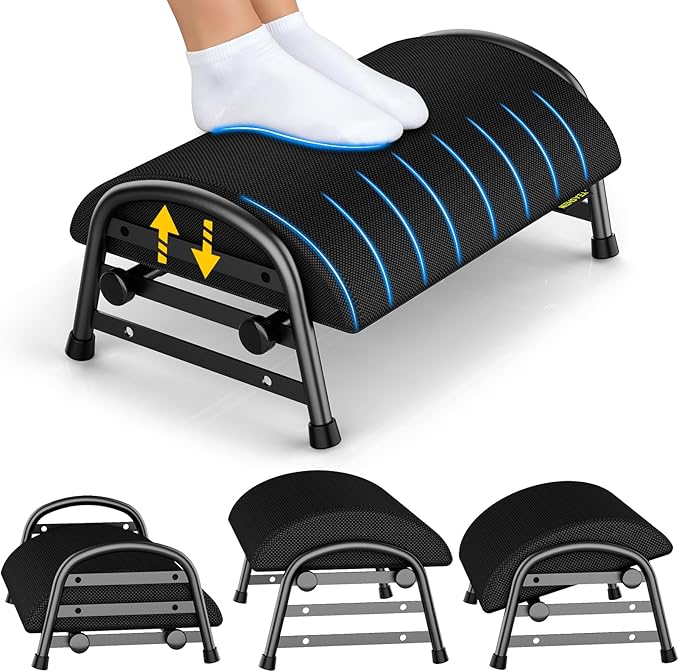 YEASHEIN Adjustable Foot Rest for Under Desk at Work, Ergonomic Under Desk by YEASHEIN