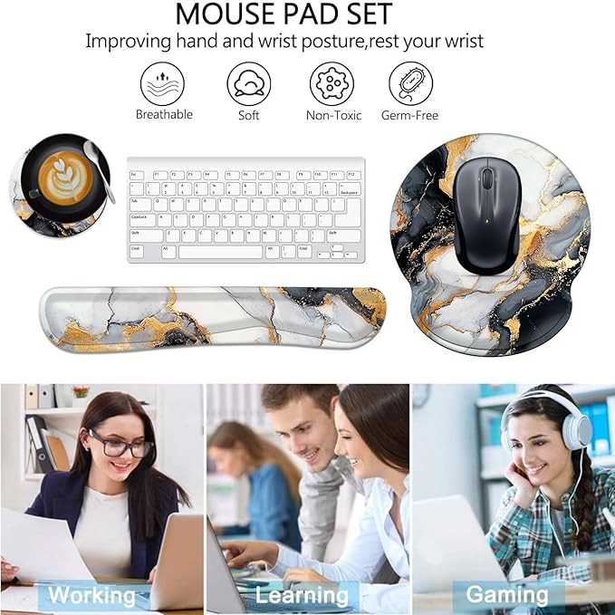 Keyboard Wrist Rest and Mouse Pad Wrist Support Set - Image 7