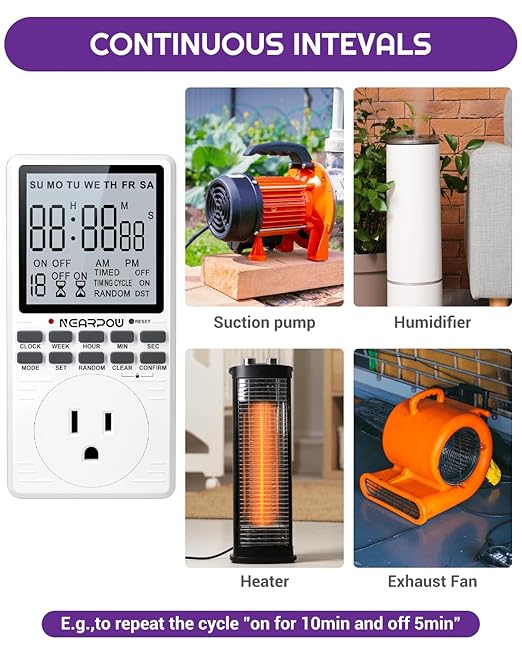 Outlet Timer, NEARPOW Multifunctional Programmable Timer - Image 5
