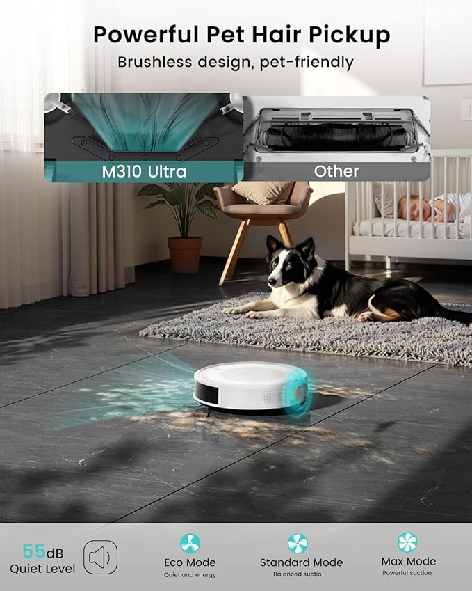 Lefant M310 Ultra Robot Vacuum and Mop, 6000Pa Suction-Slim Robotic Cleaner - Image 5