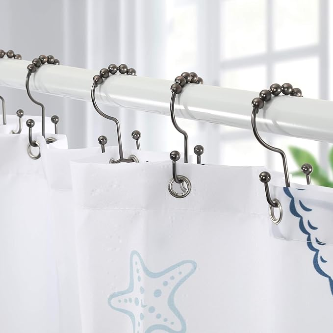 Shower Curtain Hooks, Goowin Shower Curtain Rings, Stainless Steel Shower - Image 2