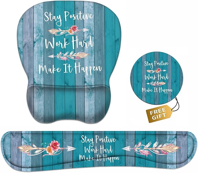 Mouse Pad Wrist Support and Keyboard Wrist Rest Set by Unknown