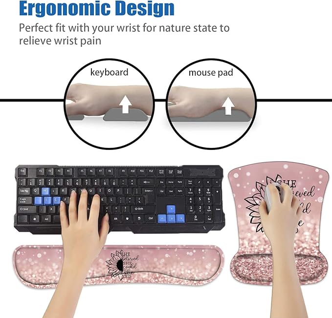 Mouse Pad Wrist Support and Keyboard Wrist Rest Set - Image 7