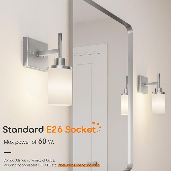 AONEON Bathroom Light Fixtures Brushed Nickel Vanity Lights - Image 4