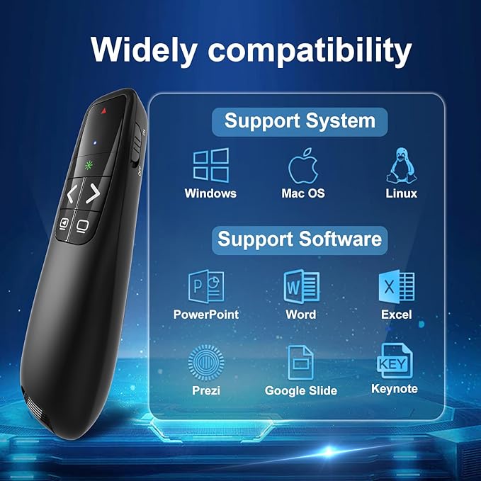 Presentation Clicker for PowerPoint, Wireless Presenter Remote Green Laser - Image 6