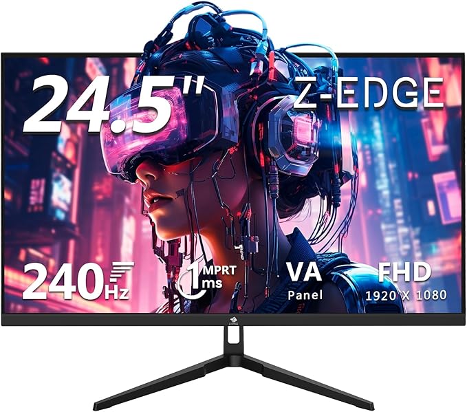 24.5" Gaming Monitor 240Hz, Z-Edge UG25F FHD 1920x1080 Computer Monitor by ZZ-EDGE
