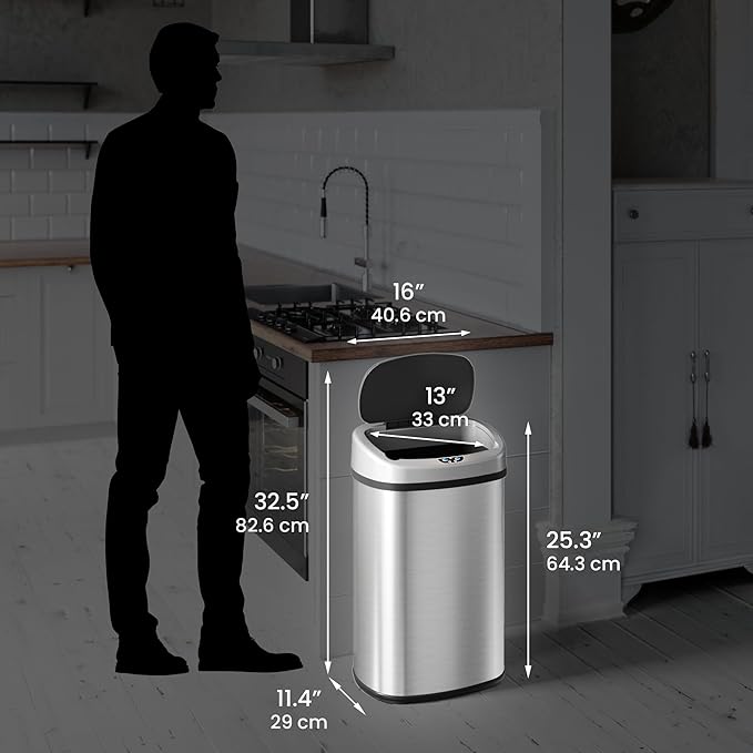 iTouchless 13 Gallon Sensor Kitchen Trash Can - Image 6