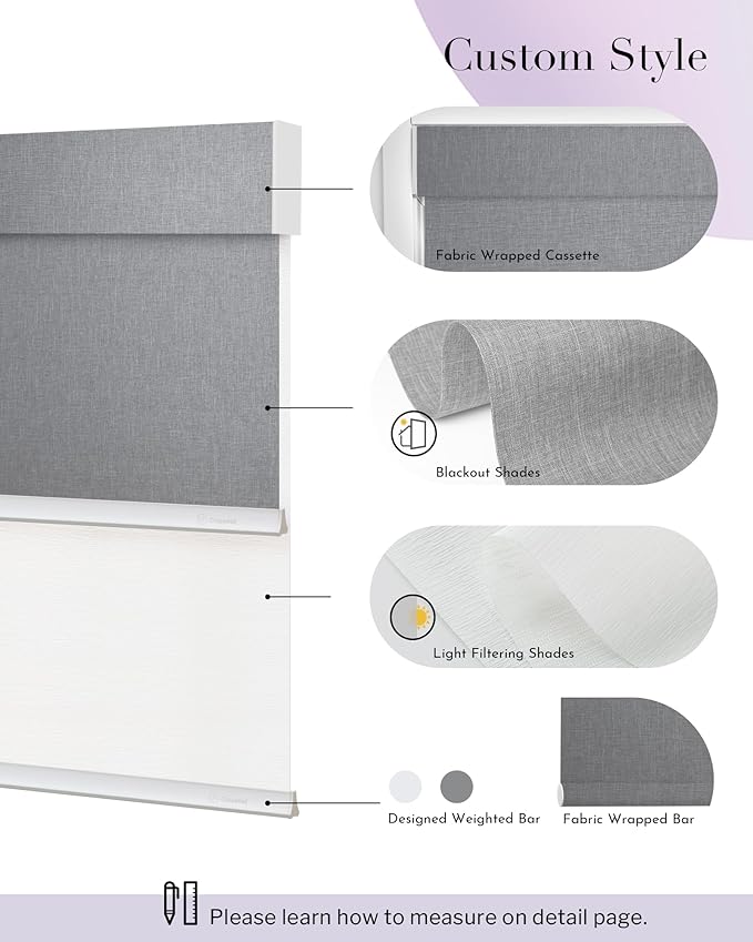 Graywind Motorized Dual Shades for Windows Smart Double Blinds Blackout and - Image 6