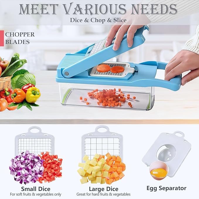 Pro-Series 16-in-1 Vegetable Chopper, Dewpeton Mandoline Slicer, Veggie Chopper - Image 2