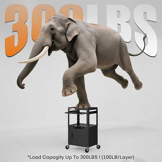 Steel Large AV Cart with Extra Storage - Image 6