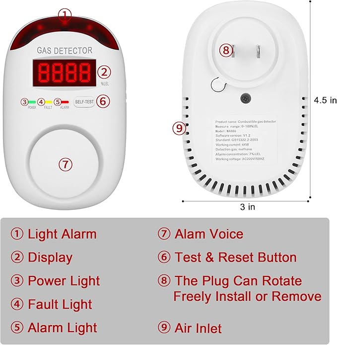 2 Packs Gas Detector & Alarm - Image 2
