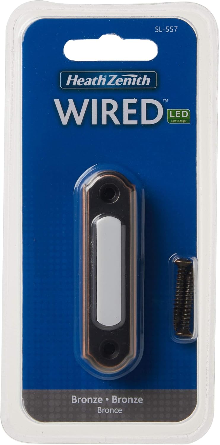 Heath Zenith SL-257-02 Wired Push Button, Oiled-Rubbed Bronze