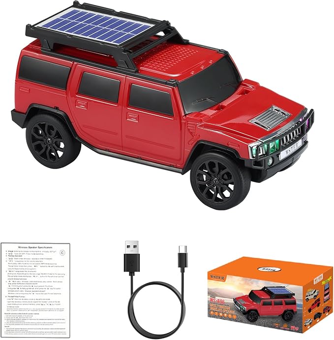 WSTER WS-696 Solar Bluetooth Replica Speaker – Portable Modern Off-Road Car by WSTER