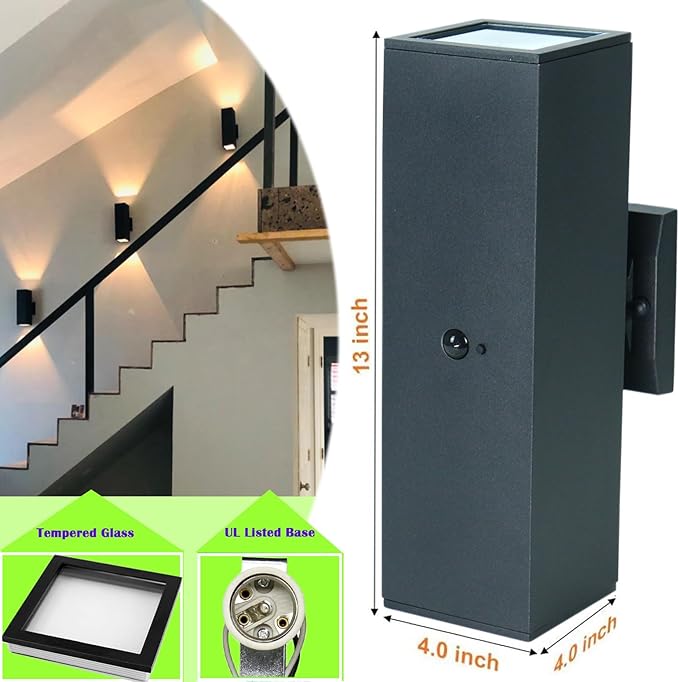 rosykite Motion Sensor Outdoor Wall Lights, Dusk to Dawn Exterior Wall Mount - Image 5