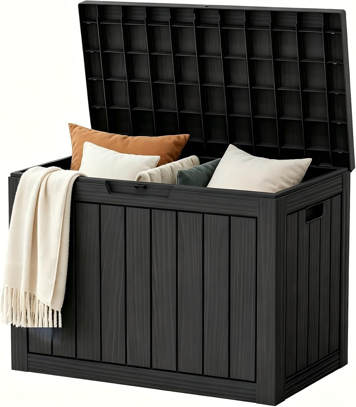 outdoor storage box resin deck box waterproof black, main product view