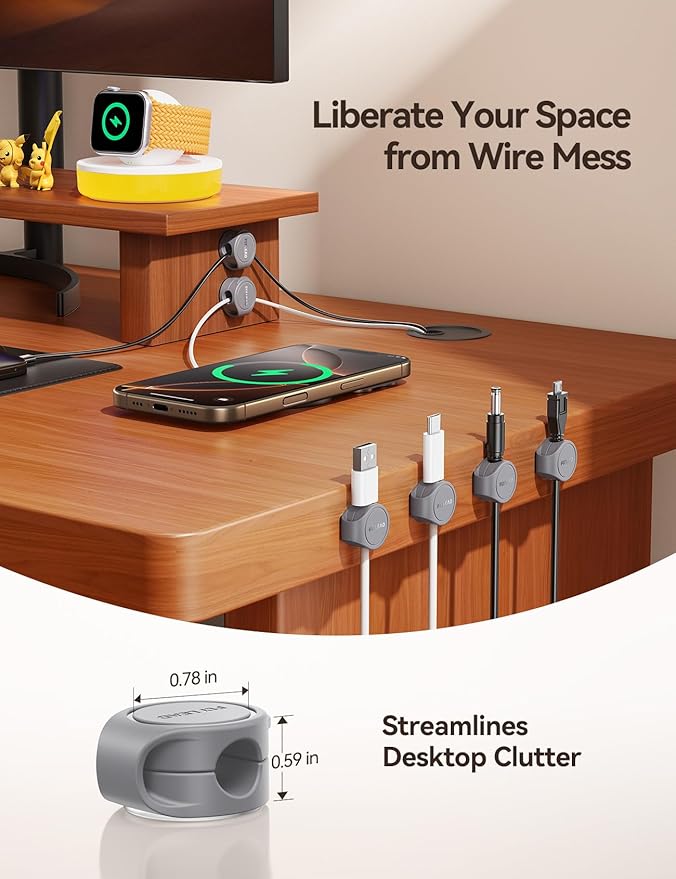 8-Pack Cord Organizer Magnetic Cable Clips, Desk Cable Management Wire Hider - Image 6